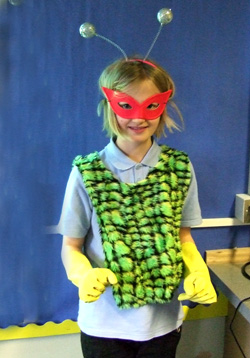 Girl taking part in Build a Monster workshop